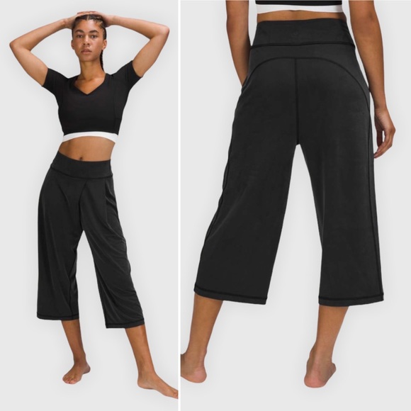 Lululemon Extend Crop III, Wide-Leg High Rise Crop | Black